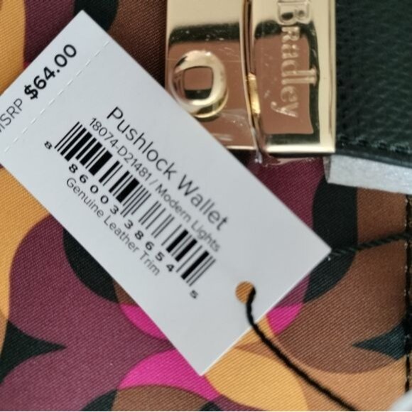 Vera Bradley Pushlock Wallet, Modern Lights - Picture 2 of 7